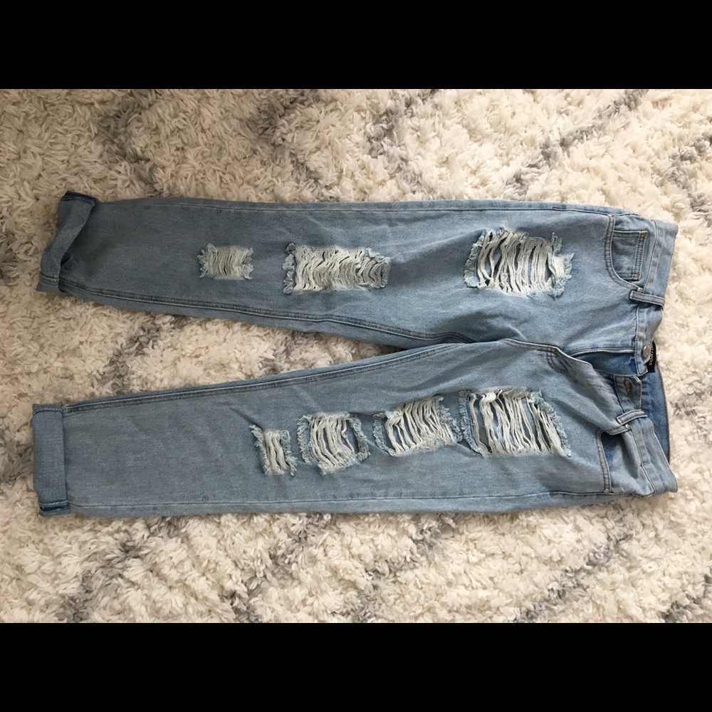 Ripped boyfriend jeans!